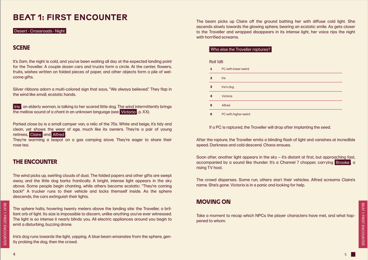 Inside spread n°2 for The Traveller* - WIP